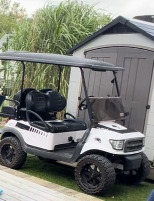 Consignment golf cart photo - Meghan and Patrick